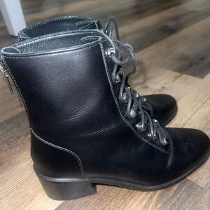 Free People Black Lace-Up Boots